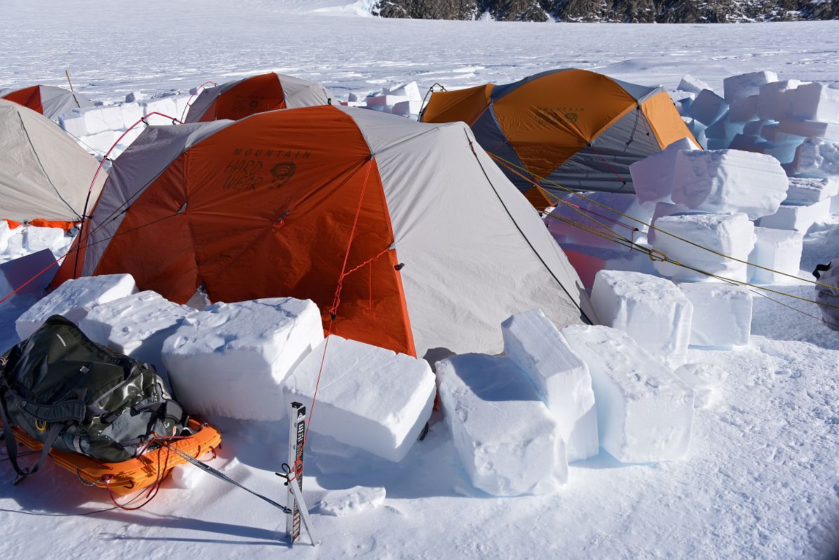 17C The Ice Blocks Were Blown Onto Two Tents Which Had To Be Fixed And Then Surrounded By An Ice Wall For Protection On Day 8 At Mount Vinson Low Camp